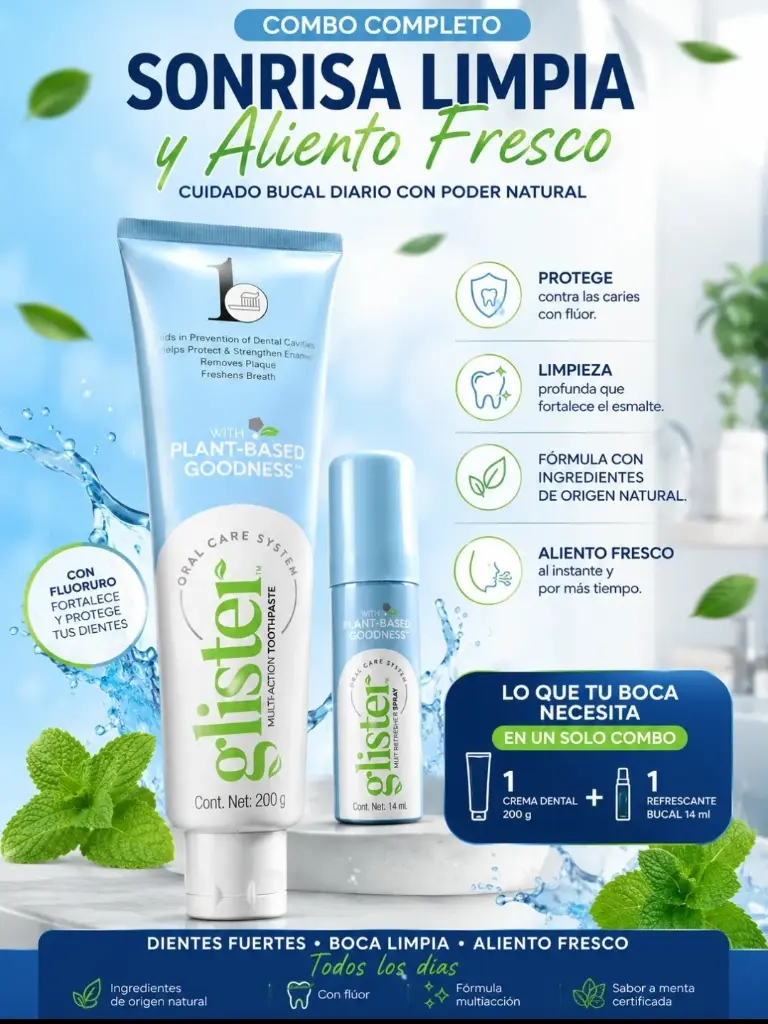 Crema dental y refrescante bucal